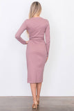 Front knot jersey midi dress - Jazmine & Yazmine Designer Boutique