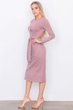 Front knot jersey midi dress - Jazmine & Yazmine Designer Boutique