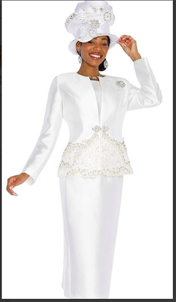 Champagne Italy 5804 2PC Jacket/Skirt Long Sleeve Church Suit Champagne Italy