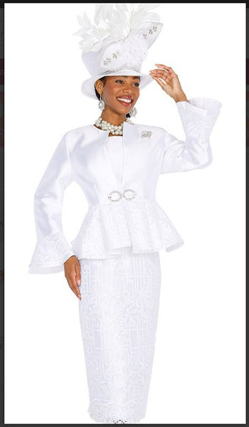 Champagne Italy 5829 3PC Long Sleeve Suit With Crystal Buckle Champagne Italy