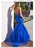 LA Divine BY Cinderella CM328 Floral Applique Mermaid Gown Cinderella Divine