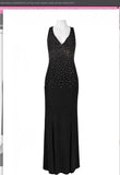 Cachet 56799  V-Neck Sleeveless Embellished String Back Zipper Back Jersey Dress Cachet