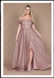 Dylan & David's DD1289 Long Off Shoulder Glitter Prom Dress Dylan & David's