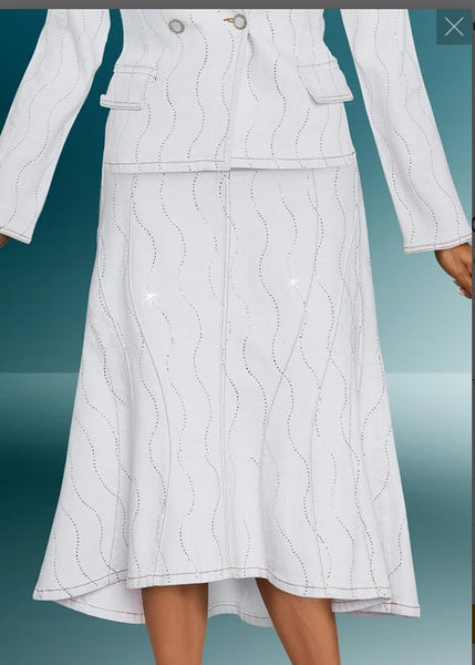 Donna Vinci Jeans Style 8462-S,WHITE, 1 PC. Skirt Donna Vinci Jeans