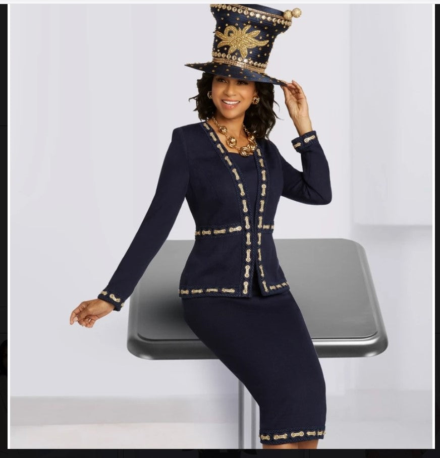 Donna Vinci Knit 13293 2PC Jacket/Skirt Suit Exclusive Knitted Wool Blend Donna Vinci Knit