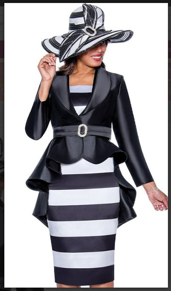 GMI 9312 3pc Silk Look Women Suit With Peplum GMI