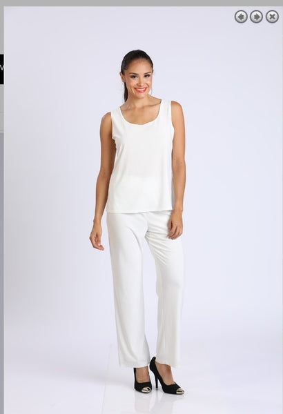 IC Collection 6394TP Women Casual Ivory Pant & Top Set You Can Wear With Almost Anything IC Collection