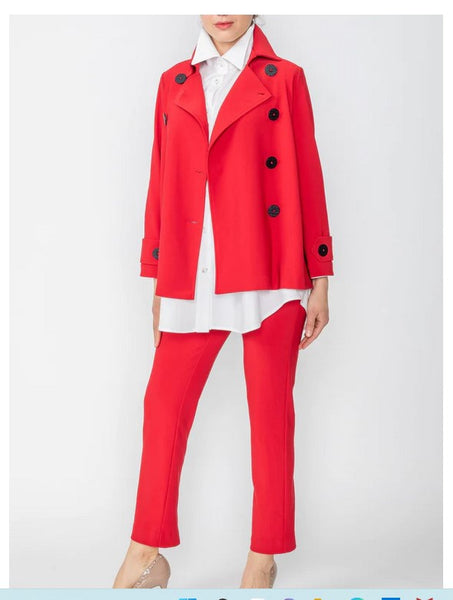 IC Collection 5545J 1PC Long Sleeve Pea Jacket IC Collection