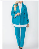 IC Collection 5545J 1PC Long Sleeve Pea Jacket IC Collection