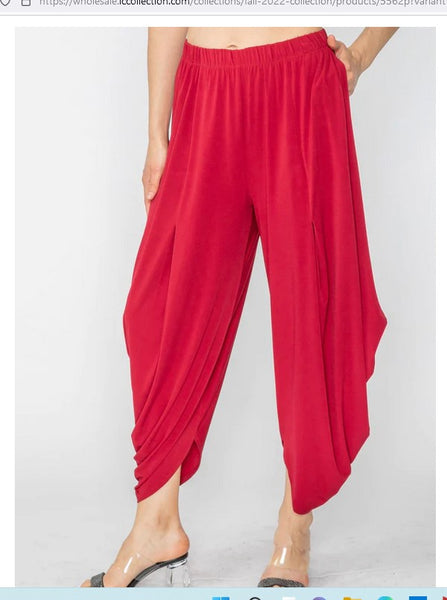 IC Collection 5562P 1PC Balloon Draped Harem Style Pant IC Collection
