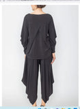 IC Collection 5563T Asymmetrical Draped Sleeve Top IC Collection
