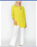 IC Collection 5718T 1PC 3/4 Length Sleeves Over Size Tunic Asymmetrical  Layered Tunic IC Collection