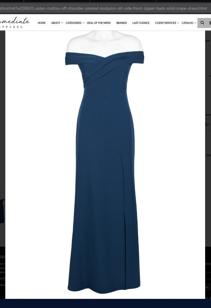 Slit Aidan Mattox  MD1E200620 Off-Shoulder Pleated Bodycon Aidan Mattox