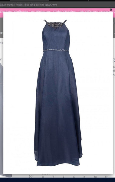 Aidan Mattox MD1E202540 Twilight Blue Long Evening Gown Aidan Mattox