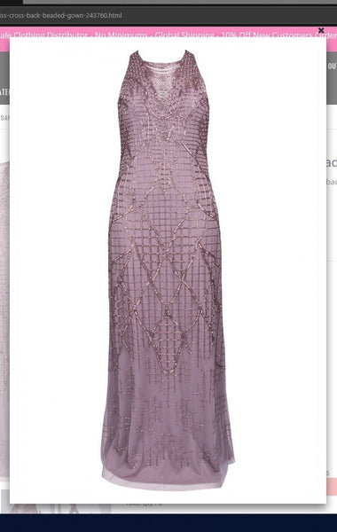 Aidan Mattox MD1E202819 Criss Cross Back Beaded Gown Aidan Mattox