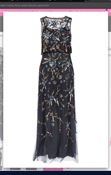 Aidan Mattox MD1E203125 Floral Sequin Blouson Gown Aidan Mattox