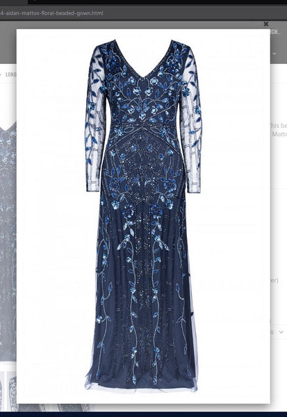 Aidan Mattox  MD1E203314 Floral Beaded Gown - Jazmine & Yazmine Designer Boutique