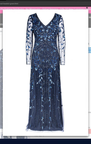 Aidan Mattox MD1E203314 Floral Beaded Gown Aidan Mattox