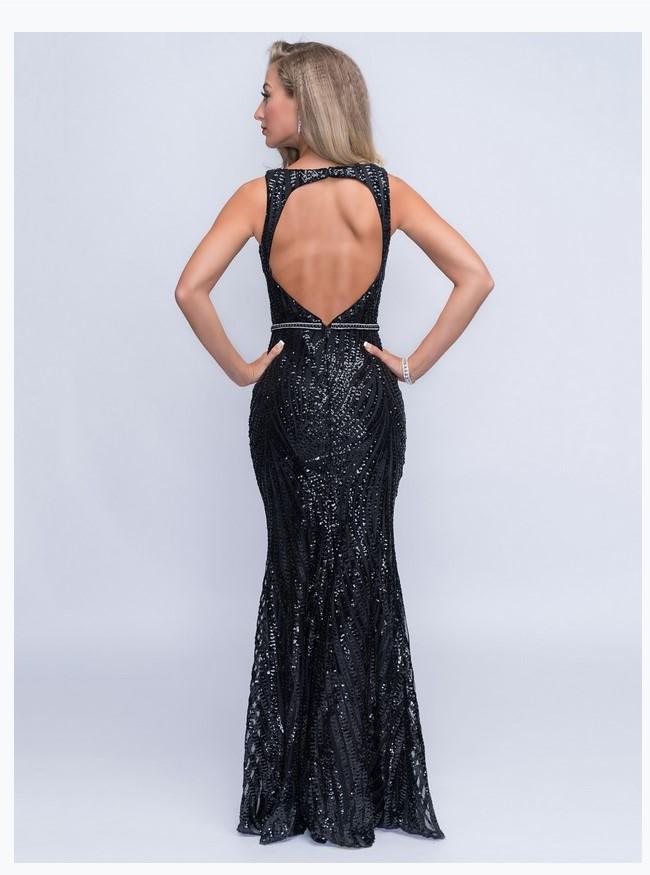 Nina Canacci 1402 Sleeveless Sequin Long Gown W-Mesh Insert Nina Canacci