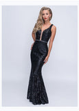 Nina Canacci 1402 Sleeveless Sequin Long Gown W-Mesh Insert Nina Canacci