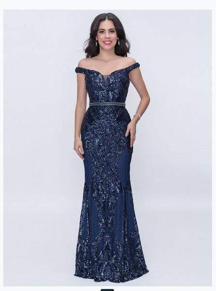 Nina Canacci 1404  Off The Shoulder Sleeveless Gown Nina Canacci