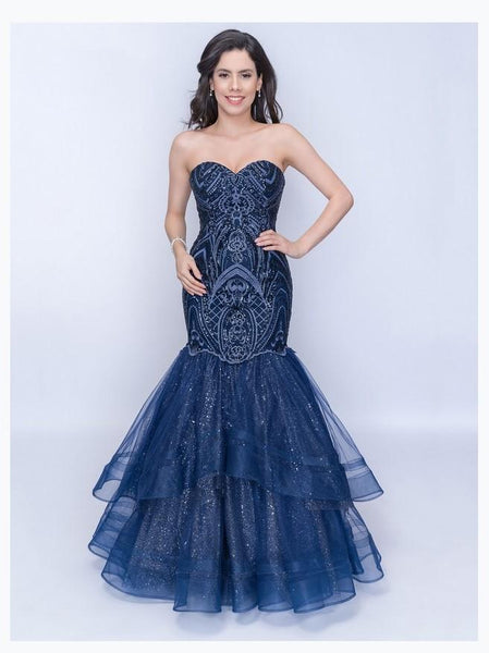 Nina Canacci 1407 Strapless Layered Mermaid Gown For Any Special Occasion Nina Canacci