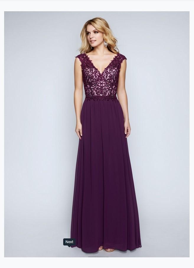 Nina Canacci 1449 Long formal dress. A V-neckline top this glamorous ensemble Nina Canacci