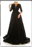 Ordella 1026 Black Embellished Mesh & Taffeta A-Line Evening Gown Ordella