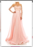 Odrella 4514 Pink Embellished Lace & Taffeta A-Line Evening Gown Odrella