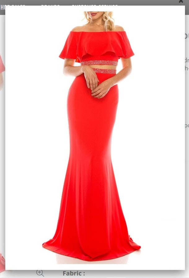 Odrella 4562 Orange Off-the-Shoulder Cape Trumpet Evening Gown Odrella