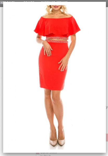 Odrella 4621 Magenta Off-the Shoulder Cape Sheath Evening Dress Odrella