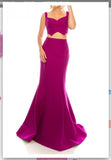 Odrella 8245 Magenta Crepe Twill 2 Piece Evening Gown Odrella