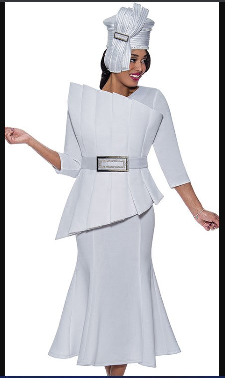 Stellar Looks 1672 2PC  3/4 Inch Sleeves A-Line Skirt Suit Ready For Church Stellar Looks