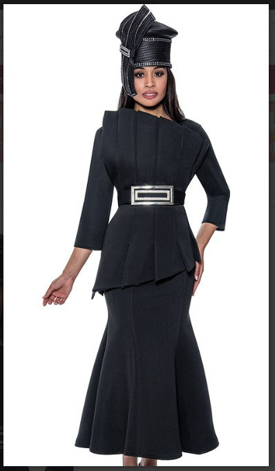 Stellar Looks 1672 2PC  3/4 Inch Sleeves A-Line Skirt Suit Ready For Church Stellar Looks