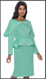 Stellar Looks 1701 Designer Church Suit Long Sleeves Crystals On The Cape Collar Stellar Looks