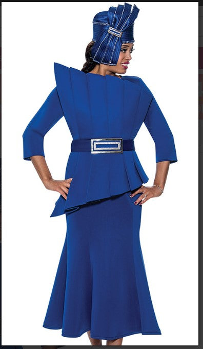 Stellar Looks 1672 2PC  3/4 Inch Sleeves A-Line Skirt Suit Ready For Church Stellar Looks