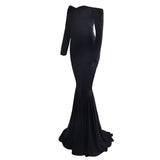 Plain Black Off Shoulder Gown - Jazmine & Yazmine Designer Boutique