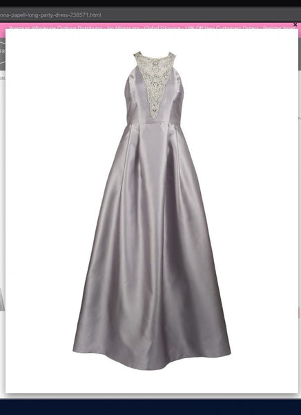Adrianna Papell AP1e203176 Silver Jacquard Gown Adrianna Papell
