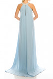 Odrella 1088 Blue Halter Evening Gown with Court Train Odrella