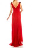 Odrella 1301 Stone Draped & Beaded Long Sheath Evening Dress Odrella