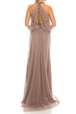 Odrella 1321 Stone Beaded Long Chiffon Drop-Waist Evening Gown Odrella