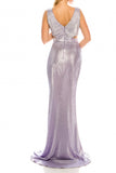 Odrella 4763 Lilac Sleeveless Surplice Sheath Evening Gown Odrella