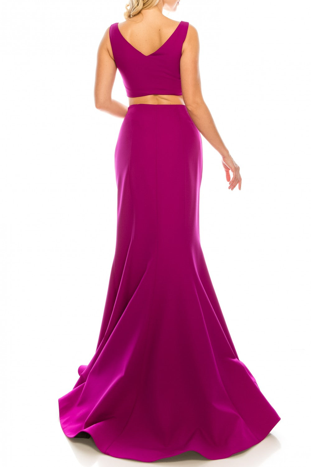 Odrella 8245 Magenta Crepe Twill 2 Piece Evening Gown Odrella
