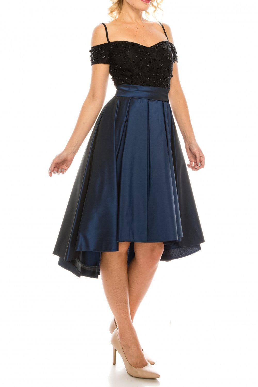 Odrella 9134 Teal Embellished Lace & Taffeta Party Dress Ordella